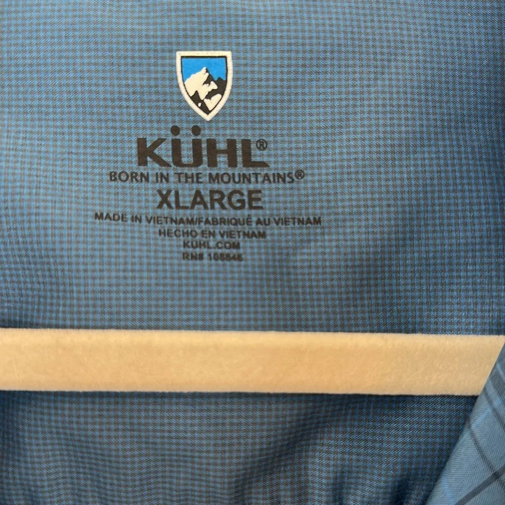 Kuhl Blue Casual Button Down Shirt with Plaid Pattern - Picture 2 of 8